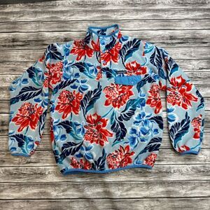 Patagonia Synchilla Snap-T Manoa Dusk Hawaiian Hibiscus Floral Fleece S SM Small